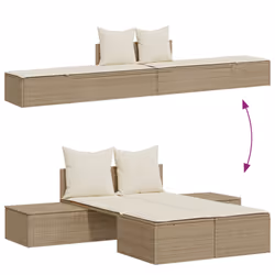 VidaXL 368393 chaise d'extérieur Linge Siège rembourré Polyuréthane, Acier Crème, Blanc