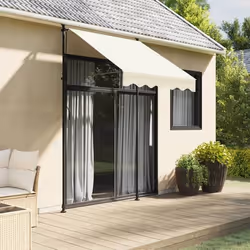 vidaXL Auvent rétractable crème 150x150 m tissu et acier