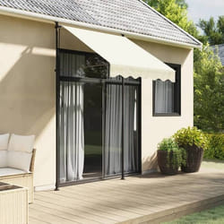 vidaXL Auvent rétractable crème 150x150 m tissu et acier