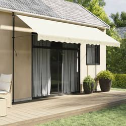 Vidaxl - Auvent rétractable crème 400x150 m tissu et acier