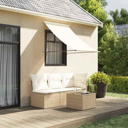vidaXL Auvent rétractable crème 100x150 m tissu et acier store auvent de patio auvent de fenêtre stores auvent de 368757