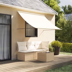 vidaXL Auvent rétractable crème 250x150 m tissu et acier