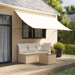 vidaXL Auvent rétractable crème 300x150 m tissu et acier