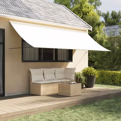 vidaXL Auvent rétractable crème 400x150 m tissu et acier