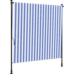 Vidaxl - Store roulant d'extérieur bleu et blanc 200x270 cm tissu acier