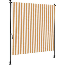 Store roulant d'extérieur orange et blanc 150x270cm tissu acier - Vidaxl