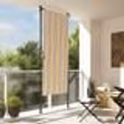vidaXL Store roulant d'extérieur jaune et blanc 100x270 cm tissu acier