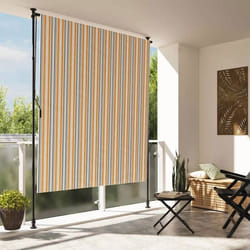 vidaXL Store roulant dextérieur jaune et blanc 200x270 cm tissu acier 368775