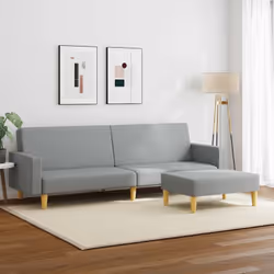 Ce canapé-lit avec repose-pied est une solution parfaite pour accueillir des invités pour la nuit tout en offrant un espace c ...