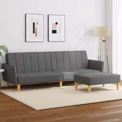 Ce canapé-lit avec repose-pied est une solution parfaite pour accueillir des invités pour la nuit tout en offrant un espace c ...