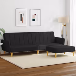 Ce canapé-lit avec repose-pied est une solution parfaite pour accueillir des invités pour la nuit tout en offrant un espace c ...