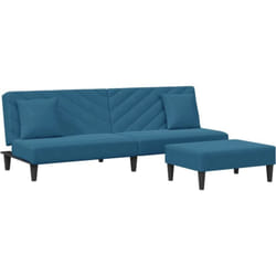 Vidaxl - Ensemble de canapés 2 pcs avec coussins bleu velours