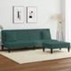 vidaXL Ensemble de canapés 2 pcs avec coussins vert foncé velours