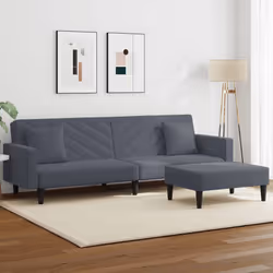 vidaXL Ensemble de canapés 2 pcs avec coussins gris foncé velours
