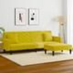 vidaXL Ensemble de canapés 2 pcs avec coussins jaune velours