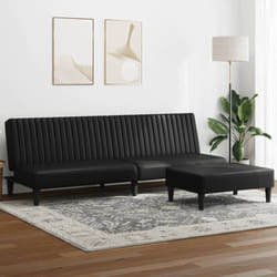 vidaXL Ensemble de canapés 2 pcs noir similicuir