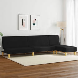 vidaXL Ensemble de canapés 2 pcs noir tissu