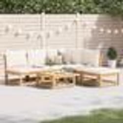 vidaXL Salon de jardin 6 pcs avec coussins bois d'acacia solide