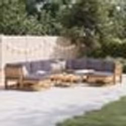 vidaXL Salon de jardin avec coussins 11 pcs bois massif d'acacia