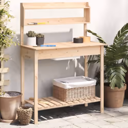 Cette table de rempotage en bois est parfaite pour organiser et présenter vos plantes en pot à la maison, dans un jardin, sur ...