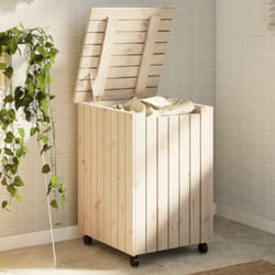 Vidaxl - Panier à linge et roulettes rana 45x45x64 cm bois massif de pin