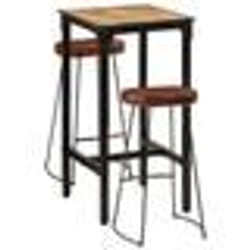 vidaXL Ensemble de bar 3 pcs bois de manguier brut massif et métal ensemble de pub ensemble de meubles table de bar 3216417