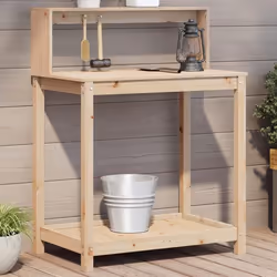 vidaXL Table de rempotage et étagères 82,5x50x109,5 cm bois massif pin