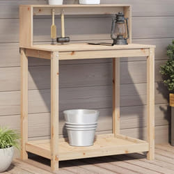 vidaXL Table de rempotage et étagères 82,5x50x109,5 cm bois massif pin