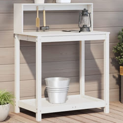 Vidaxl - Table de rempotage avec étagères blanc bois massif de pin