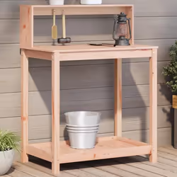 vidaXL Table de rempotage avec étagères bois massif de douglas