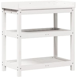 Vidaxl - Table de rempotage avec étagères blanc bois massif de pin
