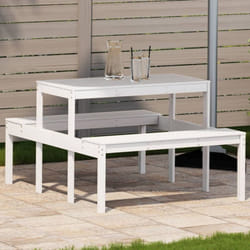 Vidaxl - Table de pique-nique blanc 110x134x75 cm bois massif de pin