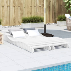 Vidaxl - Chaises longues lot de 2 blanc 205x60x31,5cm bois massif de pin