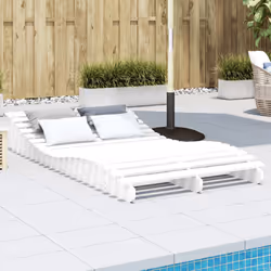 VidaXL 832589 chaise d'extérieur Linge Siège rembourré Bois de pin Blanc