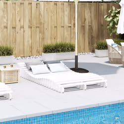 VidaXL 832589 chaise d'extérieur Linge Siège rembourré Bois de pin Blanc