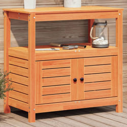 Vidaxl - Table de rempotage avec étagères marron bois massif de pin