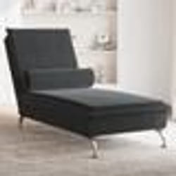 vidaXL Chaise longue de massage avec traversin noir velours