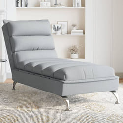 Vidaxl - Chaise longue avec coussins gris clair tissu