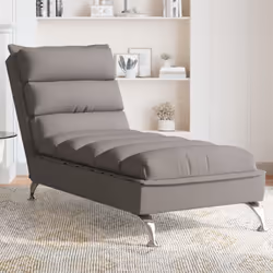 vidaXL Chaise longue avec coussins taupe tissu