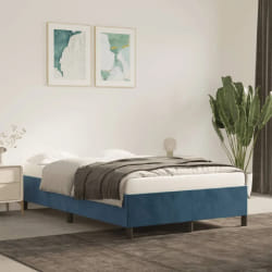 vidaXL Cadre de lit sans matelas bleu foncé 120x190 cm velours