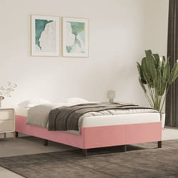 Cadre de lit rose 120x190 cm velours - Vidaxl