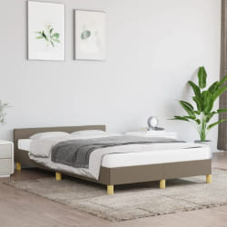 vidaXL Cadre de lit sans matelas taupe 120x190 cm tissu