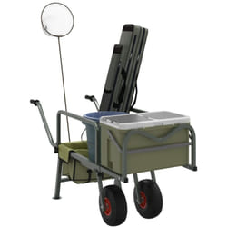 Vidaxl - Chariot de pêche vert avec 2 roues acier enduit de poudre