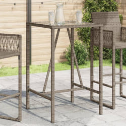 Vidaxl - Table de bar d'extérieur gris 70x70x110 cm poly rotin