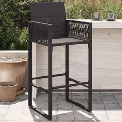 VidaXL 368702 chaise d'extérieur Terrace Siège rembourré Polyuréthane, Acier Noir
