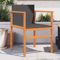 VidaXL 368708 chaise d'extérieur Terrace Bois d'acacia, Polyuréthane, Acier Noir