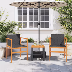 VidaXL 368708 chaise d'extérieur Terrace Bois d'acacia, Polyuréthane, Acier Noir