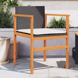 VidaXL 368711 chaise d'extérieur Terrace Siège rembourré Bois d'acacia, Polyuréthane, Acier Crème, Blanc