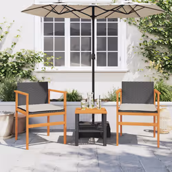 VidaXL 368711 chaise d'extérieur Terrace Siège rembourré Bois d'acacia, Polyuréthane, Acier Crème, Blanc