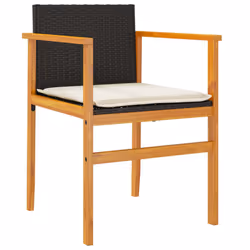 VidaXL 368711 chaise d'extérieur Terrace Siège rembourré Bois d'acacia, Polyuréthane, Acier Crème, Blanc - Vue supplémentaire 4
